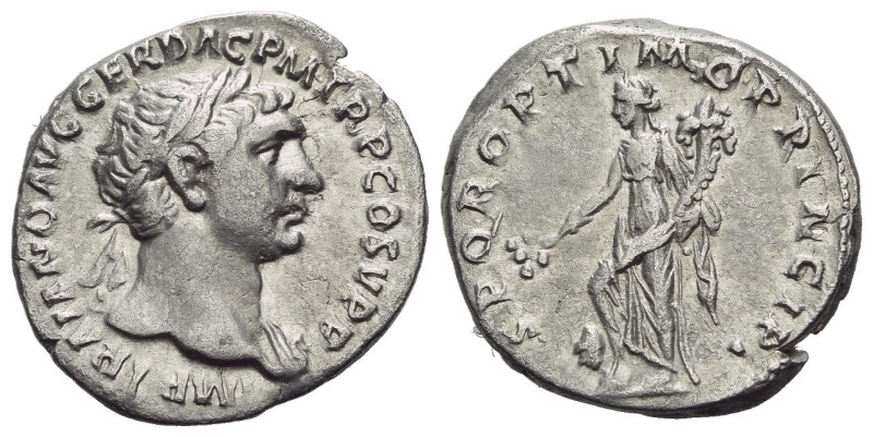 Trajan, 98-117 Denarius Rome circa 103-105, AR 18.00 mm., 3.02 g.
Laureate bust...