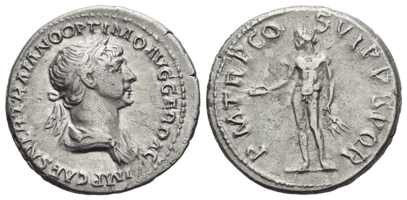 Trajan, 98-117 Denarius Rome 114-116, AR 19.00 mm., 3.31 g.
Laureate and draped...