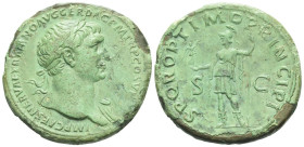 Trajan, 98-117 Sestertius Rome circa 103-111 - Ex Glendining's sale 20 July 1960, 93 (part of). From the collection of a Mentor.