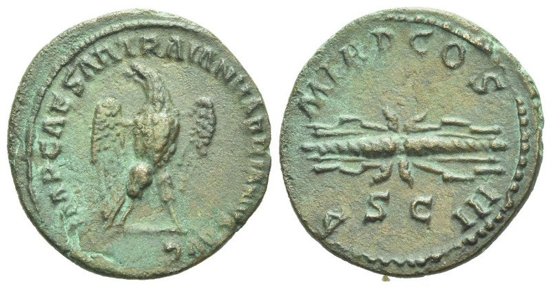 Hadrian, 117-138 Semis Rome 121-123, Æ 19.00 mm., 3.02 g.
Eagle standing facing...