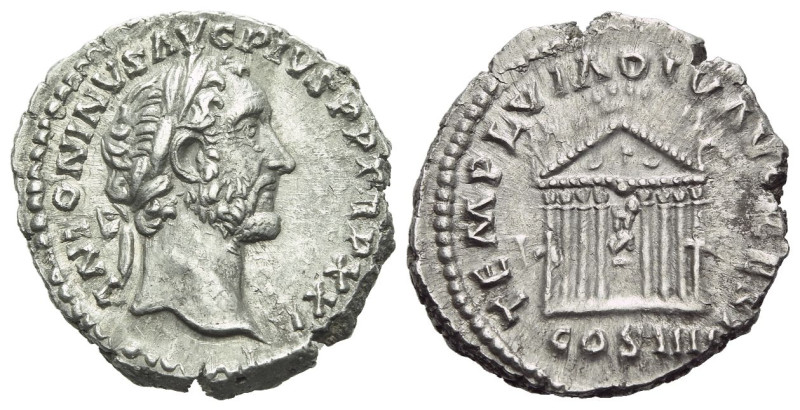 Antoninus Pius, 138-161 Denarius circa 157-158, AR 18.00 mm., 3.49 g.
Laureate ...