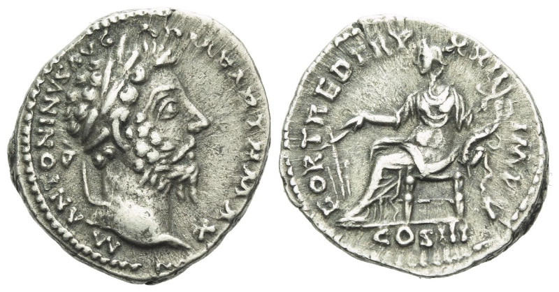 Marcus Aurelius, 161-180 Denarius Rome 168, AR 18.00 mm., 3.46 g.
Laureate head...