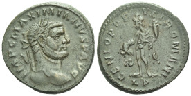 Maximianus Herculius, first reign 286-305 Follis Lugdunum circa 298 - From the Rauceby Hoard, found in Lincolnshire, July 2017. Submitted for consider...