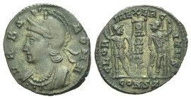 Constantine I, 307-337 Reduced follis Constantinople circa 336-337 - Sold with the original collector's ticket.