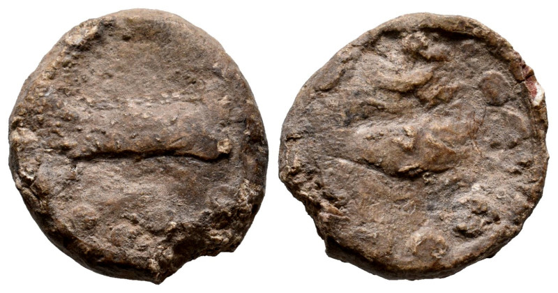 Balsa. Lead. 50 a.C. Tavira (Portugal). (Abh-No cita). (Gomes-02.01). Anv.: Ship...