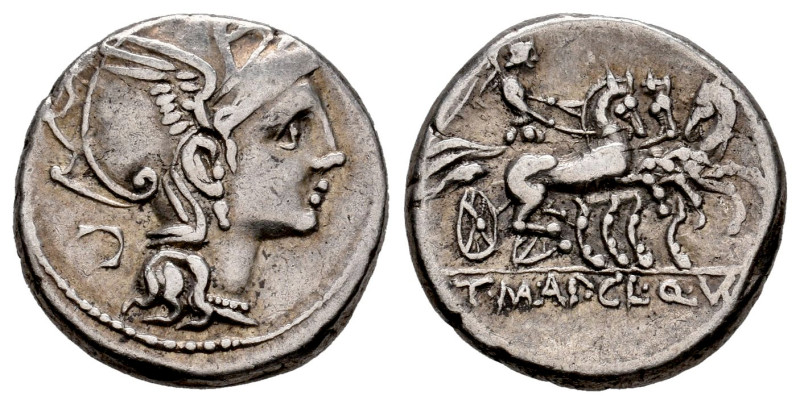 Mallius. T. Mallius Mancinus Appius. Denarius. 111-110 BC. Rome. (Ffc-834). (Cra...