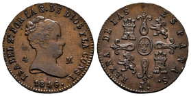 Elizabeth II (1833-1868). 4 maravedis. 1846. Jubia. (Cal-72). Ae. 4,63 g. A good sample. XF. Est...70,00. 

Spanish Description: Isabel II (1833-186...