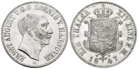 Germany. Hannover. Ernst August. Taler. 1847. (Km-197.1). Ag. 22,20 g. Almost XF/XF. Est...200,00. 

Spanish Description: Alemania. Hannover. Ernst ...