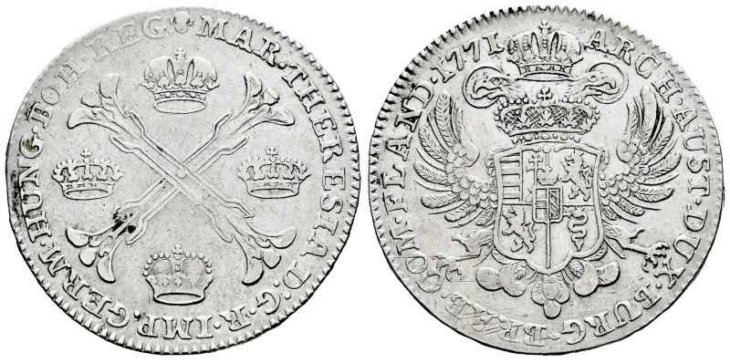 Austria. Maria Theresa (1740-1780). Kronentaler. 1771. Brussels. (Km-21). (Dav-1...