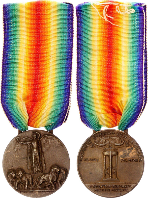 Italy Sardinia & Kingdom of Italy WW I Victory Medal 1920 

Barac# 582, Bronze...
