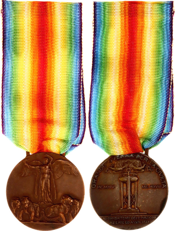 Italy Sardinia & Kingdom of Italy WW I Victory Medal 1920 

Barac# 583, Bronze...