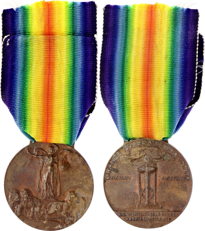 Italy Sardinia & Kingdom of Italy WWI Victory Medal 1920 

Barac# 583, Bronze ...