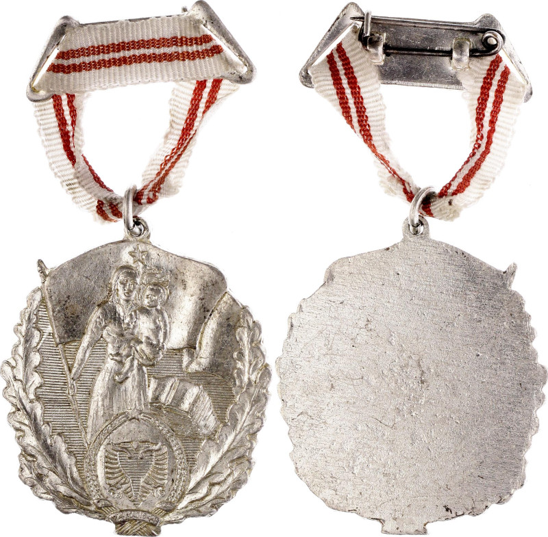 Albania Republic Order of Motherhood Glory III Class 1955 

Silver(0.547) 47x4...
