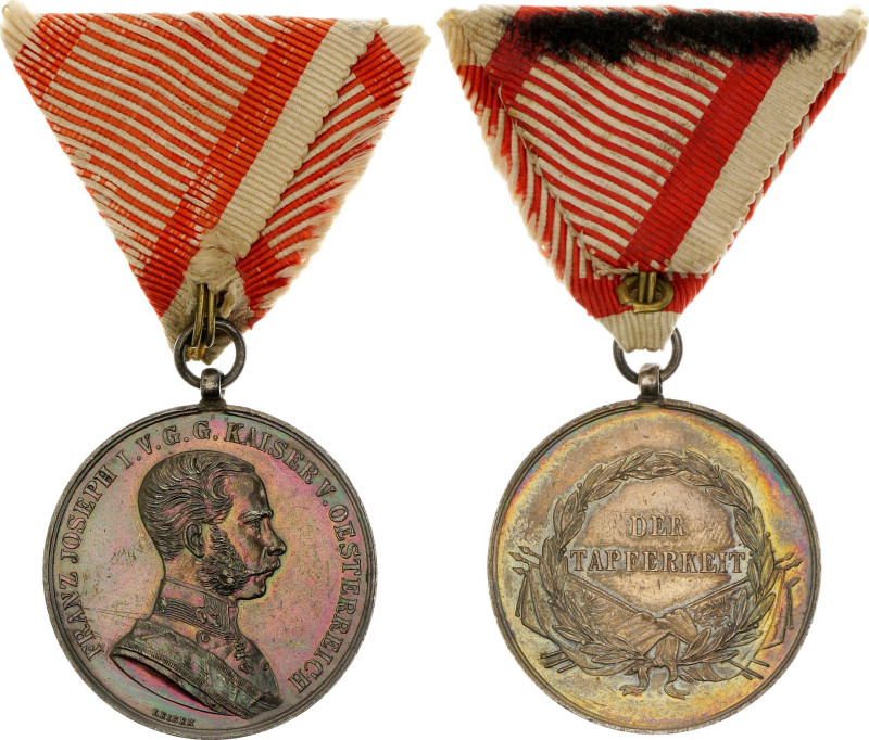 Austria Bravery Silver Medal "Der Tapferkeit" I Class Type IV 1914 - 1916 

Ba...