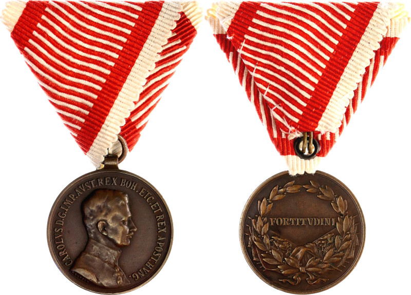 Austria Bravery Medal "Der Tapferkeit" 1917 - 1918 

Barac# 92, Bronze 31 mm.;...