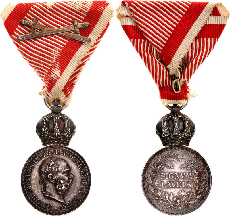 Austria Military Merit Medal "Signum Laudis" with Swords 1890 

Barac# 288d, S...