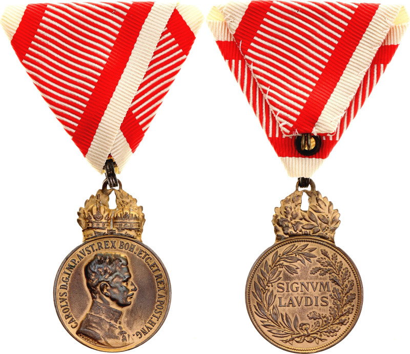 Austria Bronze Military Merit Medal "Signum Laudis" 1917 - 1918 

Barac# 292a,...