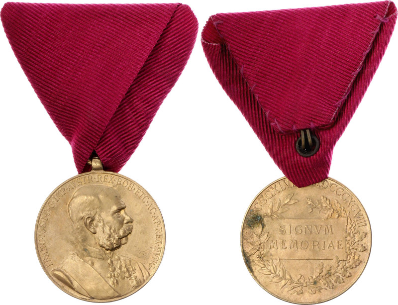 Austria Commemorative Bronze Medal "Signvm Memoriae" for Military Personel 1898 ...