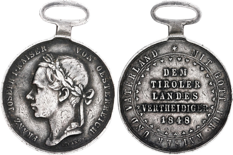 Austria Tirol Defence Commemorative Medal 1848 

Barac# 402, Silver 41x31 mm.;...