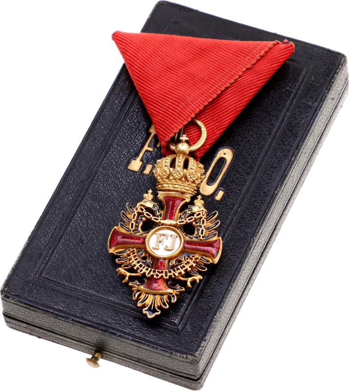 Austria Order of Franz Joseph Knight Cross 1849 - 1914 

Barac# 668, Gold 56x3...