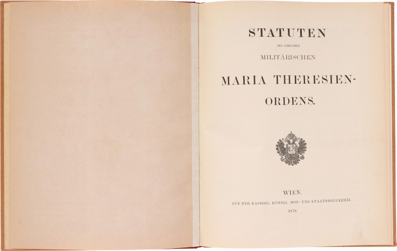 Austria Statute of the Order of Maria Theresa 1878 - 1910 

Original Statute o...