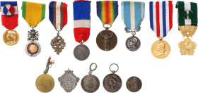 France  Lot with 13 Medals of 20 - th Century
