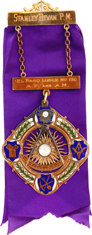 Freemasons Past Master Badge El Paso Lodge No. 130 1894 R5

Marcis# 1.1.A.13, ...