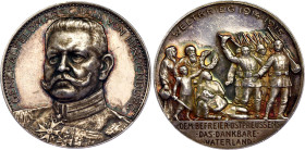 German States Prussia Silver Medal "General Field Marshall Paul von Hindenburg" 1915