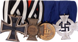 Germany - Third Reich  Bar with 4 Medals 1918 - 1945