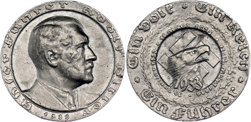 Germany - Third Reich Chancellor Adolf Hitler Medal 1938 

Zink 36 mm.; Stampe...