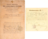 Russia  Original Documents for Imperial Order of Saint Anna IV Class 1861