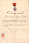 Russia  Original Document for Red Cross Medal in Russo-Japan War 1907