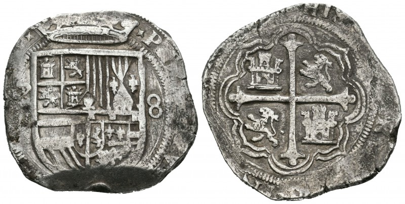 Felipe III (1598-1621). 8 reales. México. (A). (Cal-tipo 47). Ag. 26,13 g. Ensay...