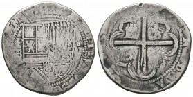 Felipe III (1598-1621). 8 reales. Potosí. B. (Cal-121). Ag. 26,24 g. BC. Est...90,00.