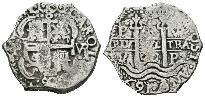 Carlos II (1665-1700). 8 reales. 1690. Potosí. VR. (Cal-376). Ag. 24,57 g. Tripl...