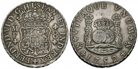 Fernando VI (1746-1759). 8 reales. 1752. México. MF. (Cal-329). Ag. 27,09 g. MBC+. Est...240,00.