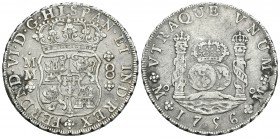 Fernando VI (1746-1759). 8 reales. 1756. México. MM. (Cal-340). Ag. 26,75 g. MBC-/MBC. Est...180,00.