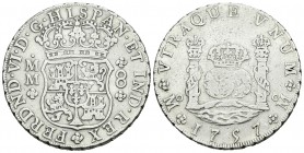 Fernando VI (1746-1759). 8 reales. 1757. México. MM. (Cal-342). Ag. 26,74 g. BC+. Est...130,00.