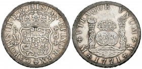 Carlos III (1759-1788). 8 reales. 1771. México. FM. (Cal-914). Ag. 26,83 g. MBC+. Est...180,00.