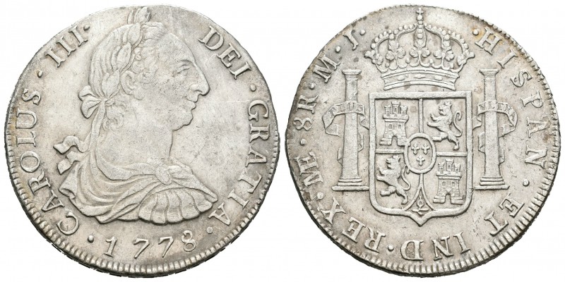 Carlos III (1759-1788). 8 reales. 1778. Lima. MJ. (Cal-859). Ag. 26,87 g. EBC-. ...