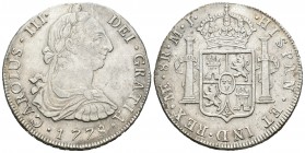 Carlos III (1759-1788). 8 reales. 1778. Lima. MJ. (Cal-859). Ag. 26,87 g. EBC-. Est...150,00.