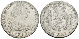 Carlos III (1759-1788). 8 reales. 1782. Lima. MI. (Cal-864). Ag. 26,95 g. MBC+. Est...80,00.