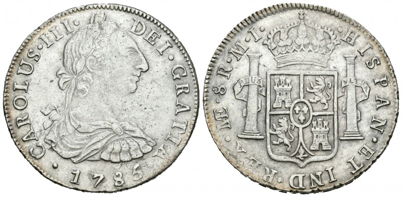 Carlos III (1759-1788). 8 reales. 1785. Lima. MI. (Cal-868). Ag. 26,92 g. Buen e...