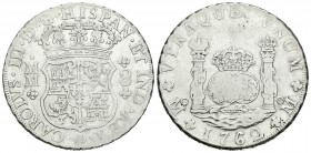 Carlos III (1759-1788). 8 reales. 1762. México. MM. (Cal-1762). Ag. 26,76 g. BC. Est...90,00.