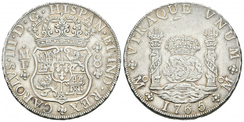 Carlos III (1759-1788). 8 reales. 1765. México. MF. (Cal-901). Ag. 27,04 g. MBC+...