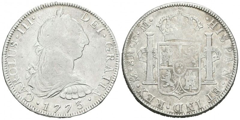 Carlos III (1759-1788). 8 reales. 1773. México. FM. (Cal-918). Ag. 26,86 g. BC+....