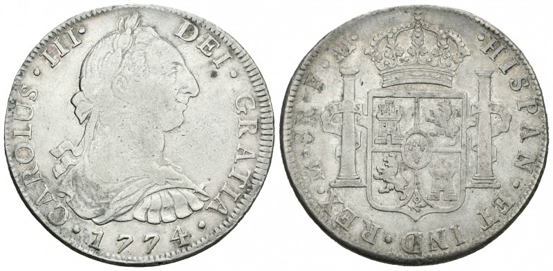 Carlos III (1759-1788). 8 reales. 1774. México. FM. (Cal-919). Ag. 26,77 g. Cant...