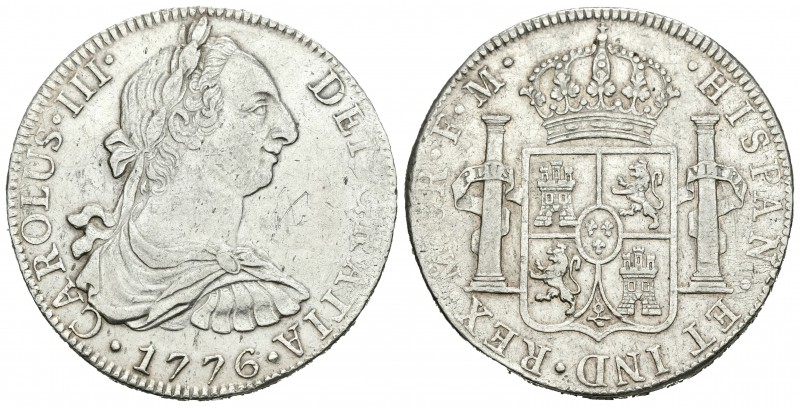 Carlos III (1759-1788). 8 reales. 1776. México. FM. (Cal-921). Ag. 26,86 g. Graf...