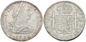 Carlos III (1759-1788). 8 reales. 1778. México. FF. (Cal-926). Ag. 26,88 g. MBC+. Est...120,00.