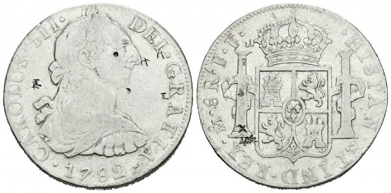 Carlos III (1759-1788). 8 reales. 1782. México. FF. (Cal-932). Ag. 26,73 g. Pequ...